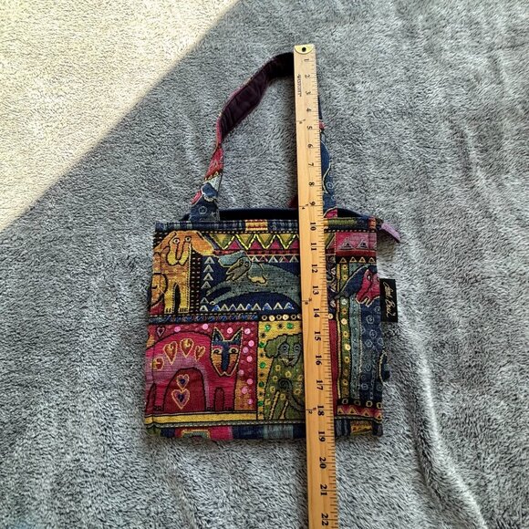 Vtg Laurel Burch Purse Cat Dog Tapestry Velvet‎ Sequin Animal Lover Kitchy 18758 - Picture 7 of 11